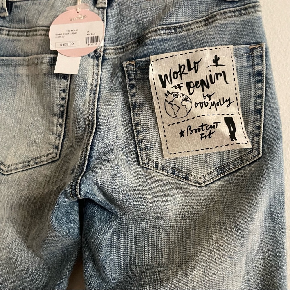Nwt Odd Molly Stretch it boot cut jeans mid blue 25 - Picture 2 of 7